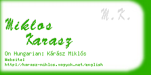 miklos karasz business card