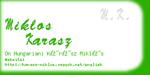 miklos karasz business card